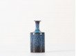 Scandinavian ceramics. Miniature turquoise and brown vase