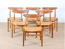 Set of 6 Scandinavian chairs model W2