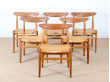 Set of 6 Scandinavian chairs model W2