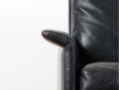 2-seater black leather sofa, model 500