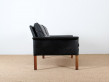 2-seater black leather sofa, model 500