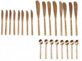 Scandinavian cutlery set Scanline in bronze. 56 pieces.