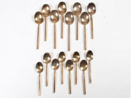 Scandinavian cutlery set Scanline in bronze. 56 pieces.