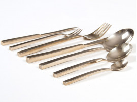 Scandinavian cutlery set Scanline in bronze. 56 pieces.