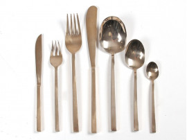 Scandinavian cutlery set Scanline in bronze. 56 pieces.