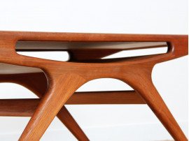 Table basse scandinave en teck, modèle Smile