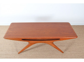 Table basse scandinave en teck, modèle Smile