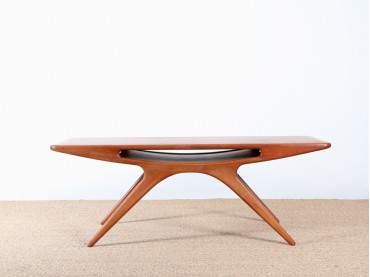 Table basse scandinave en teck, modèle Smile