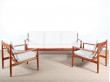 Ensemble banquette scandinave à 3 places et 2 fauteuils