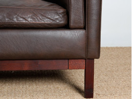 Danish 3-seater leather sofa