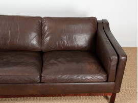 Danish 3-seater leather sofa