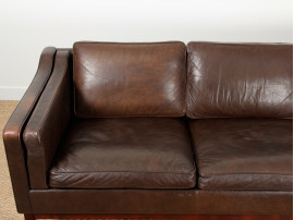 Danish 3-seater leather sofa