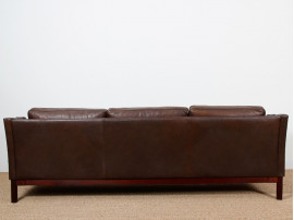 Danish 3-seater leather sofa