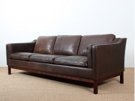 Danish 3-seater leather sofa