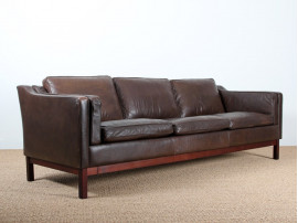 Danish 3-seater leather sofa