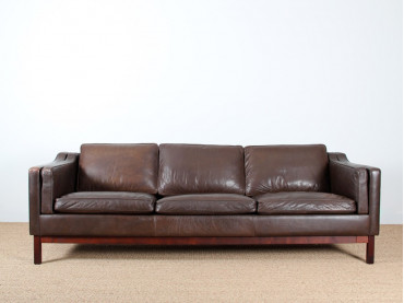 Danish 3-seater leather sofa