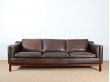 Danish 3-seater leather sofa