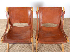 Pair of armchairs X chair