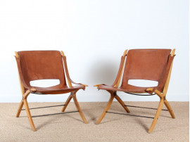 Pair of armchairs X chair