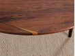 Extending round dining table in rosewood, 4 to 6 seats