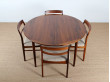 Extending round dining table in rosewood, 4 to 6 seats