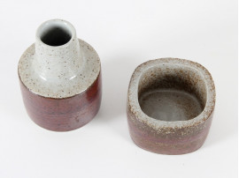 Set of scandinavian ceramic vase and pot 