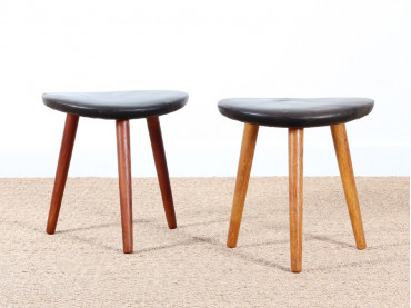 Pair of little Scandinavian tripod stools