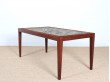 Scandinavian occasional table in mahogany and ceramic