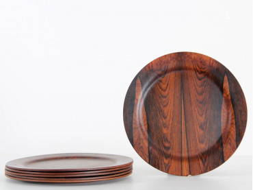 Set of 6 service plates in Rio rosewood