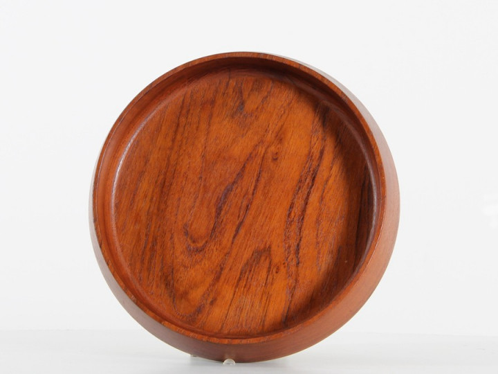 Coupe décorative ronde en teck massif finition lisse – Ø30 cm