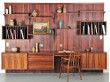 Wall rosewood shelving unit 