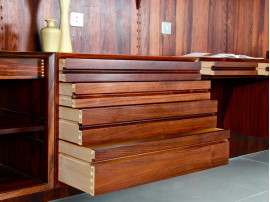 Wall rosewood shelving unit 