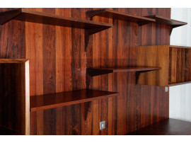 Wall rosewood shelving unit 