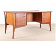 Grand bureau scandinave en teck