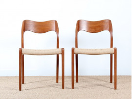 Pair of Scandinavian teak chairs model 71