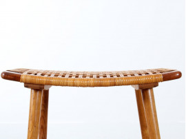 tabouret repose pied scandinave en cannage