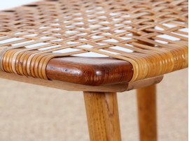 tabouret repose pied scandinave en cannage