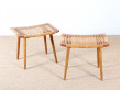 tabouret repose pied scandinave en cannage