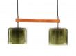 Suspension scandinave en verre fumé vert.