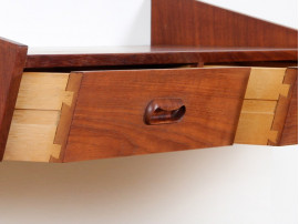 Scandinavian wall shelf in teak