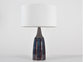 Pair of Scandinavian ceramic table lamps in blue