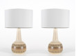 Paire de lampes en céramique scandinave greige