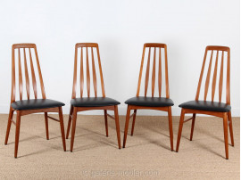 Suite de 4 chaises scandinaves en teck "Eva"