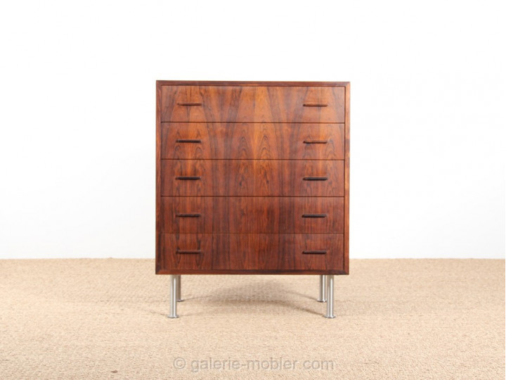 Scandinavian chest of drawers in Rio rosewood