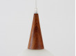 Scandinavian pendant lamp in glass and teak