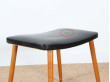 Scandinavian leather stool or ottoman