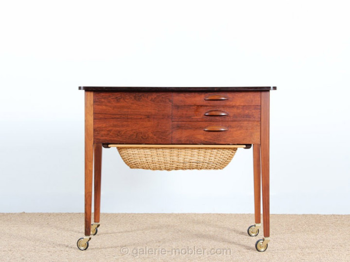 Scandinavian rosewood sewing table 