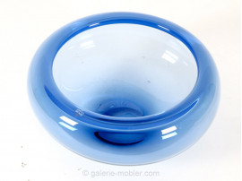 Vasque en verre soufflé modèle Provence bleu (1980)