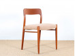 Set of 6 Scandinavian chairs in teak, model 75 (1954)