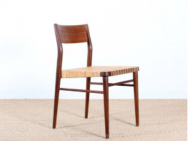 Set of 6  chairs in teak and cane. 